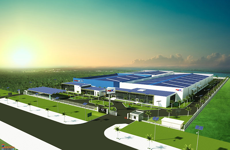 Hình ảnh phối cảnh Tổ hợp nhà máy sản xuất thiết bị năng lượng tái tạo công nghệ cao IREX